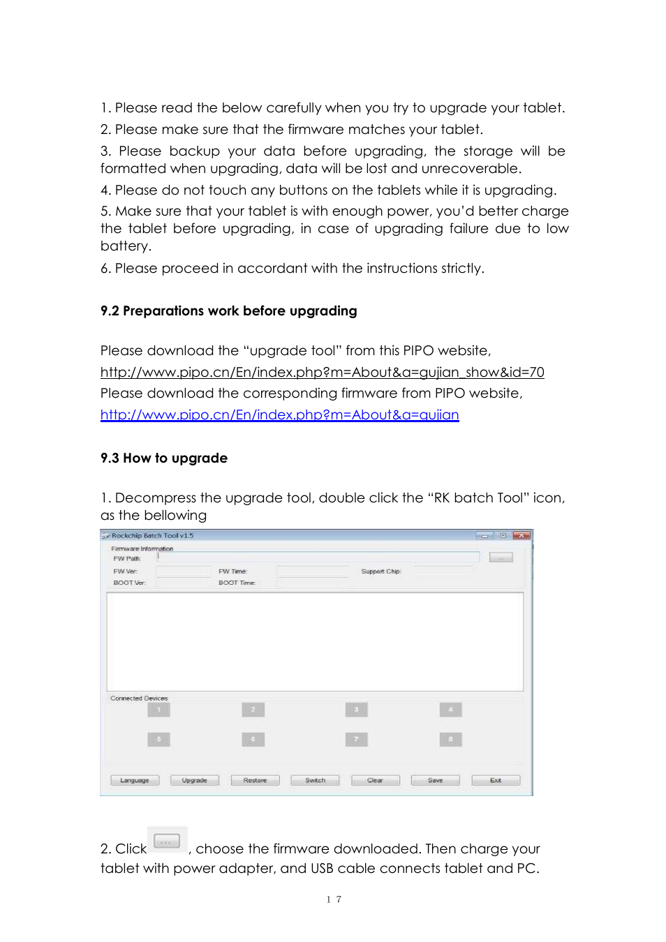 PiPO U2 User Manual | Page 17 / 21