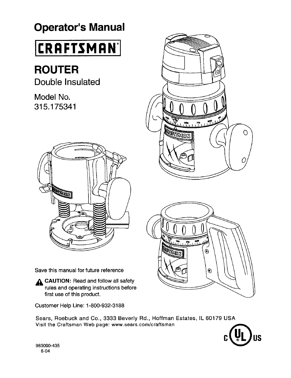Craftsman 315.175341 User Manual | 24 pages