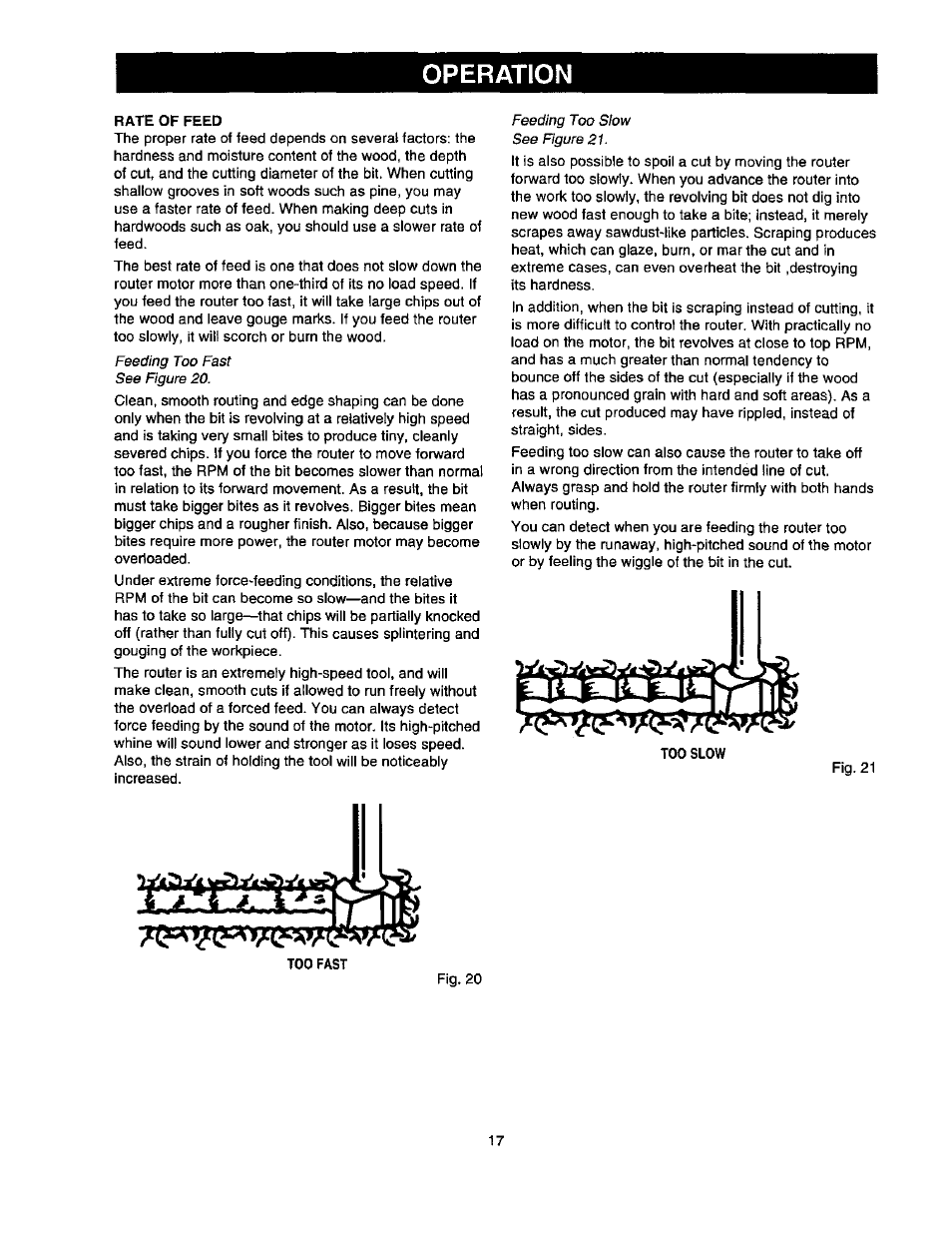 Operation | Craftsman 315.175341 User Manual | Page 17 / 24