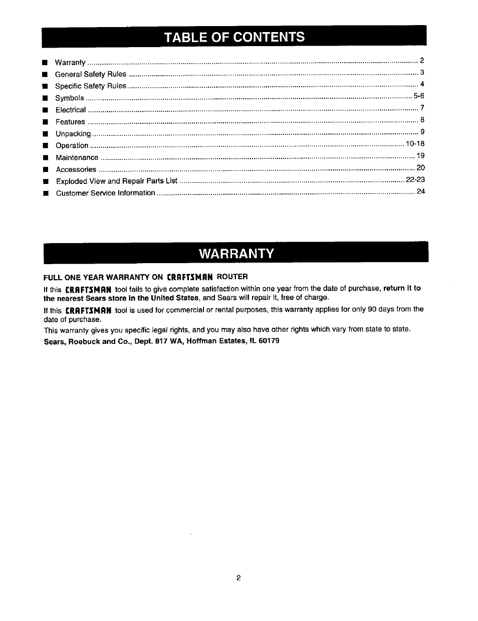Craftsman 315.175341 User Manual | Page 2 / 24