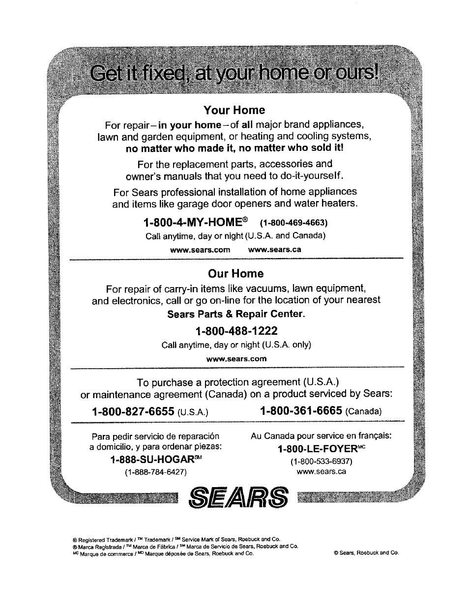 Get it fixed | Craftsman 315.175341 User Manual | Page 24 / 24