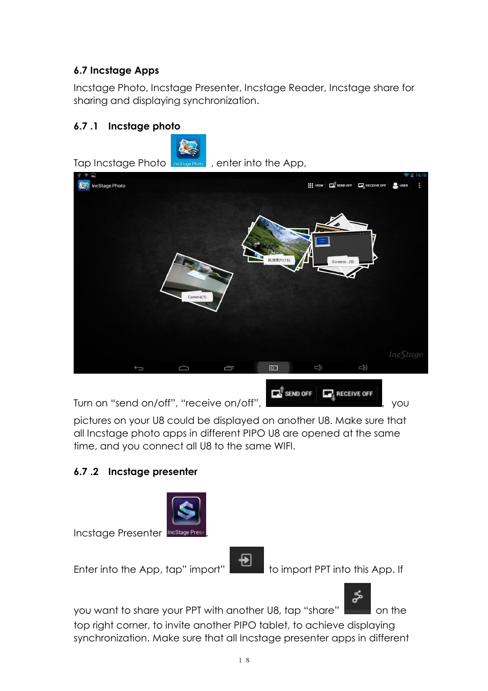 7 incstage apps | PiPO Ultra-U8 User Manual | Page 18 / 32