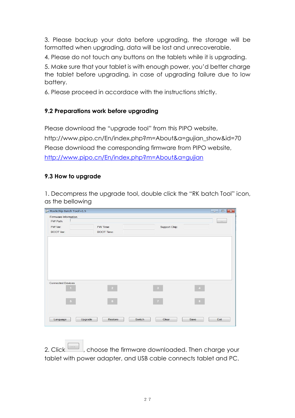 PiPO Ultra-U8 User Manual | Page 27 / 32