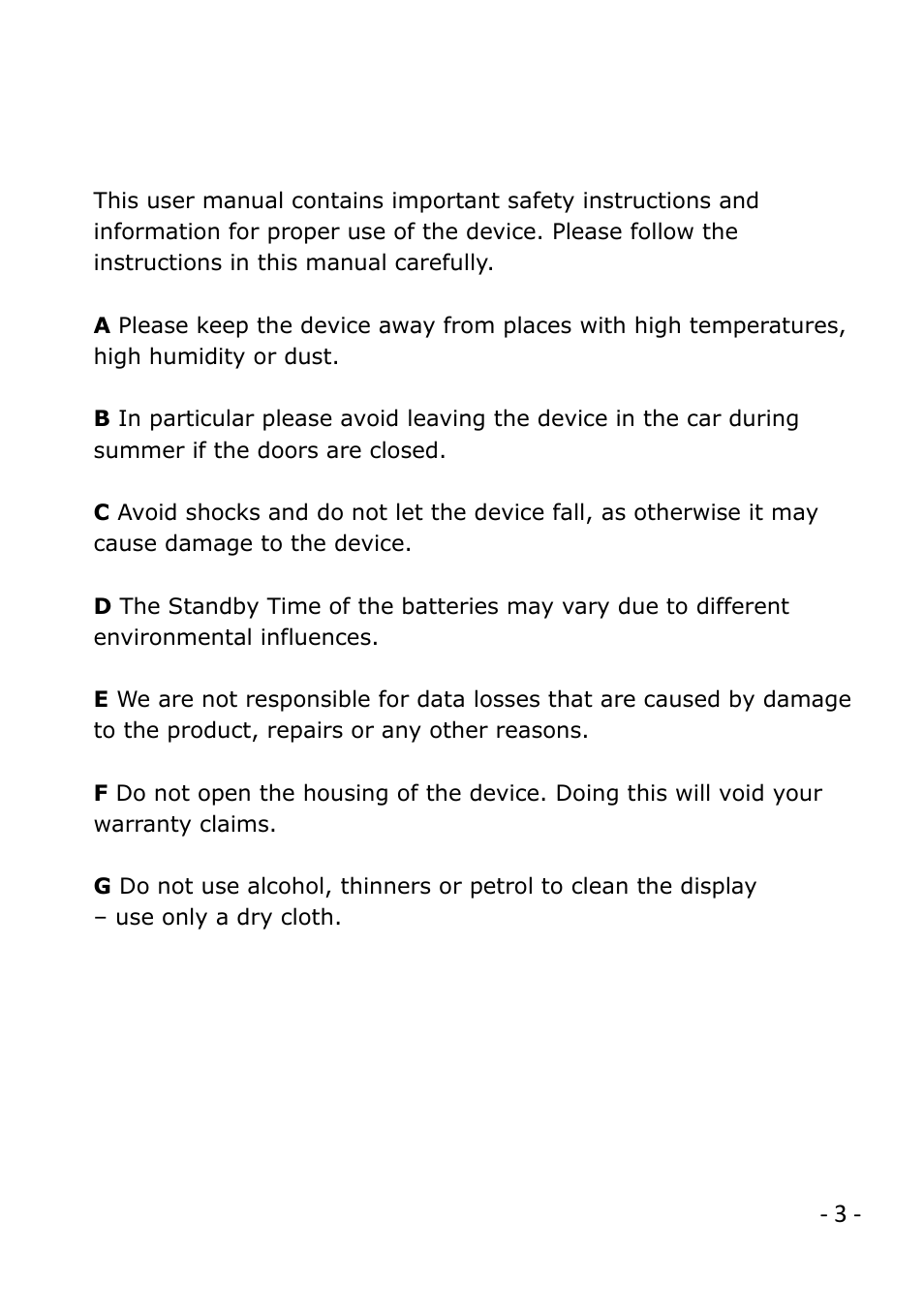 PiPO V4 User Manual | Page 3 / 20