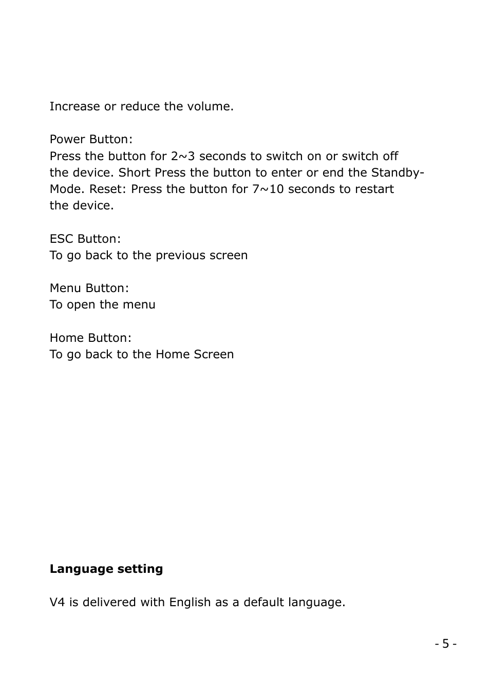 PiPO V4 User Manual | Page 5 / 20