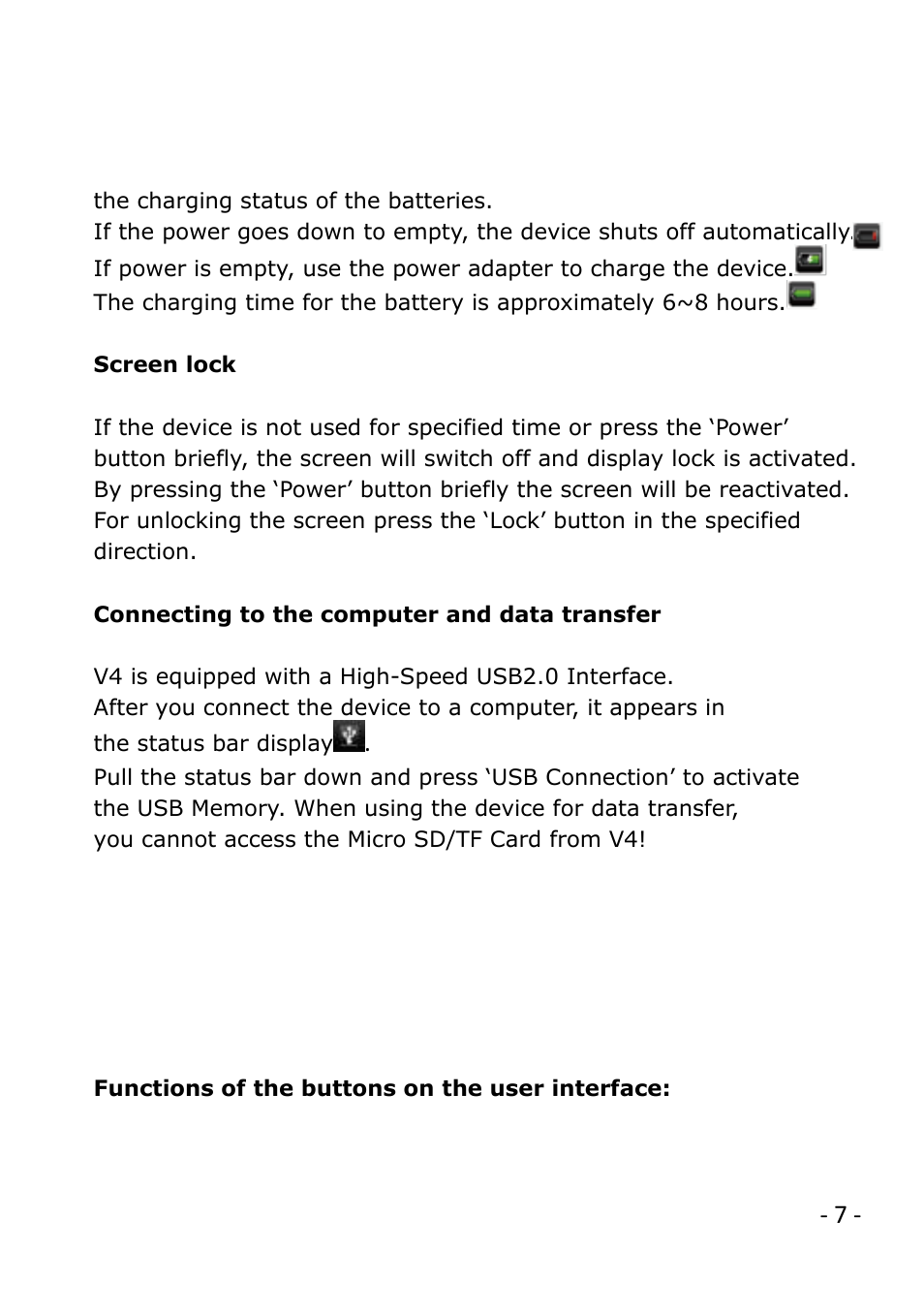 PiPO V4 User Manual | Page 7 / 20