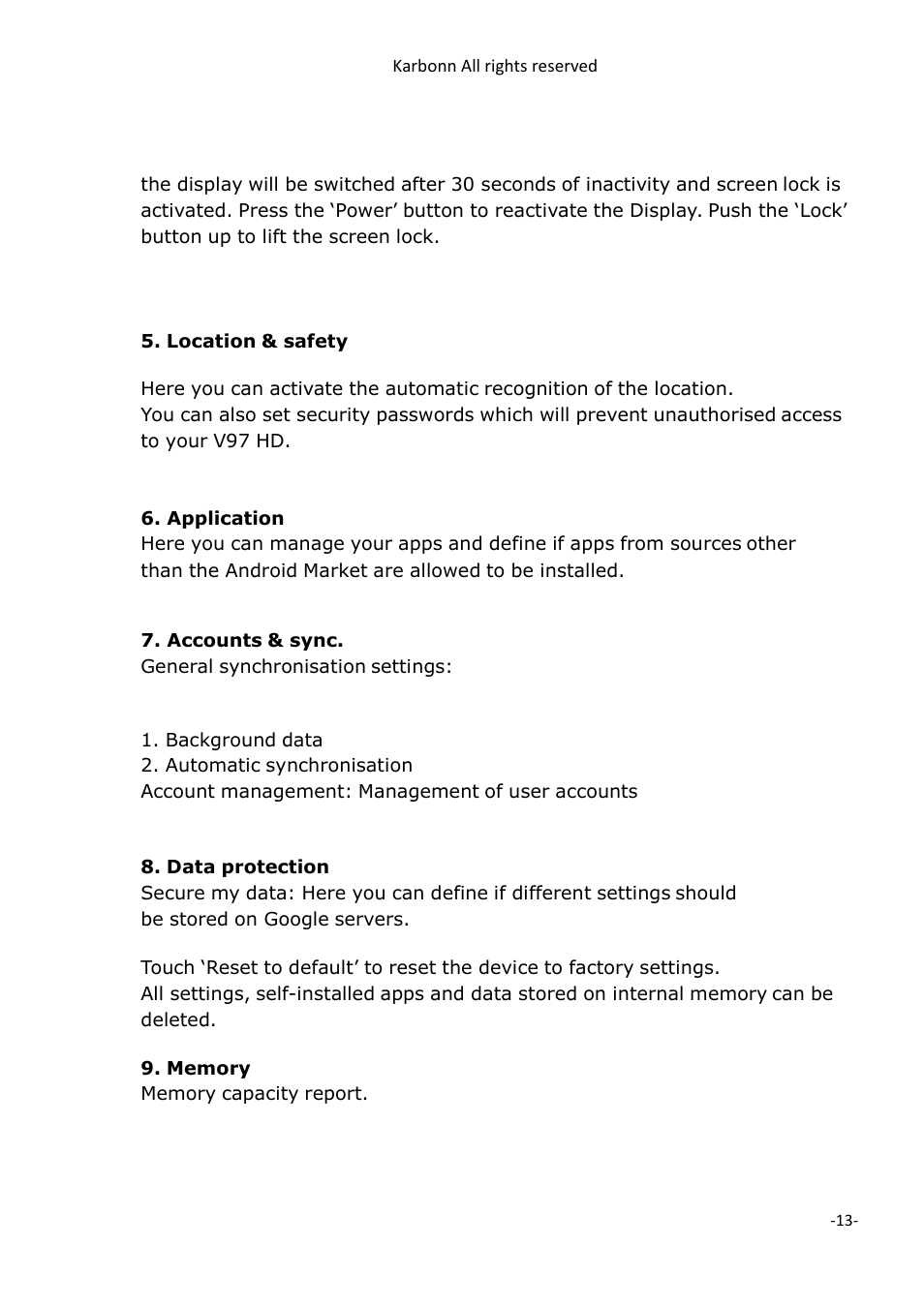 PiPO V97 HD User Manual | Page 13 / 18