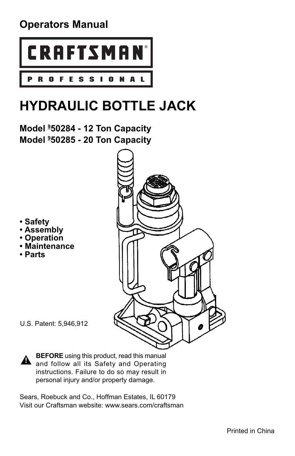 Craftsman 50284 User Manual | 9 pages