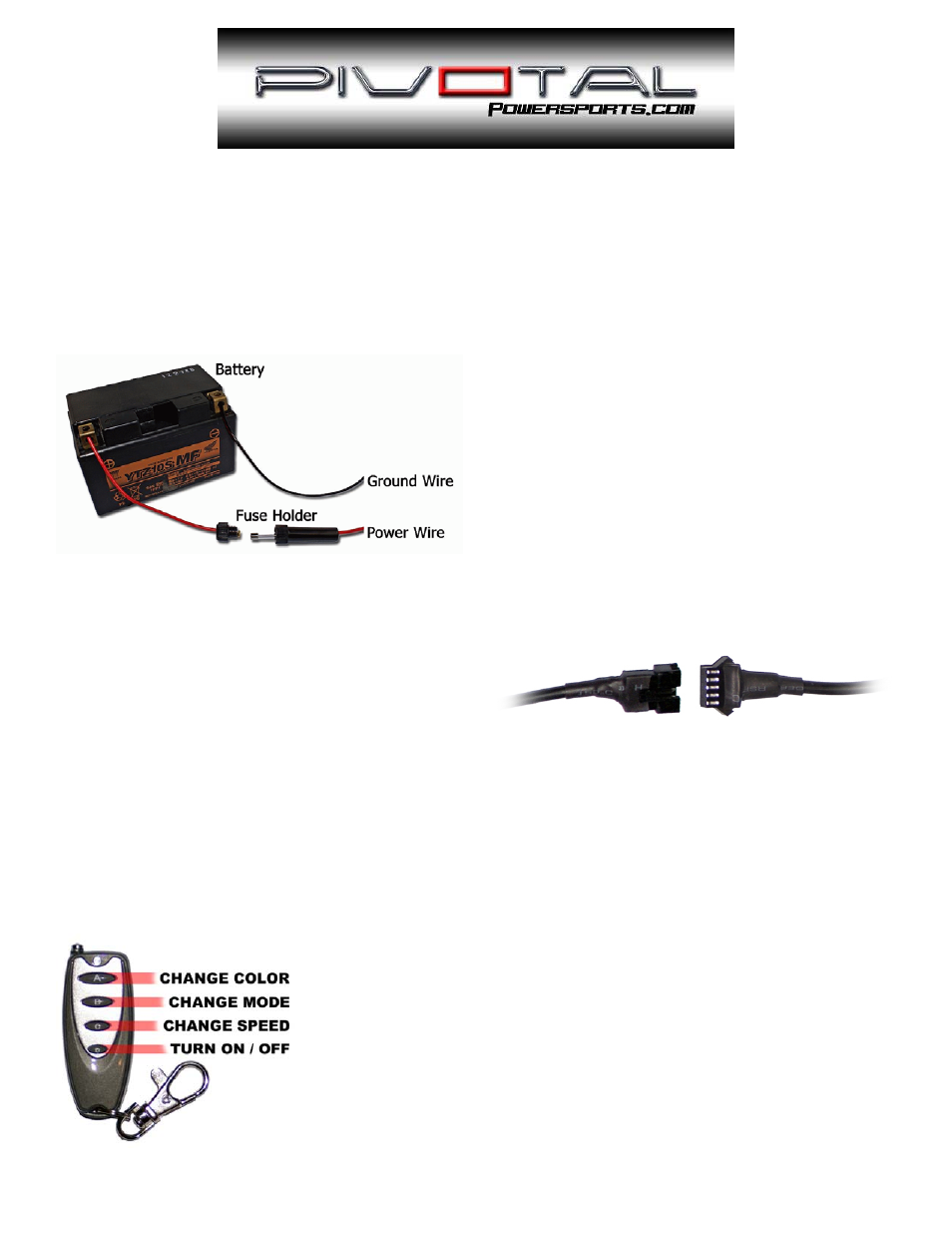 Pivotal Powersports Full Color Hi-Def LED Lighting Kit User Manual | 1 page