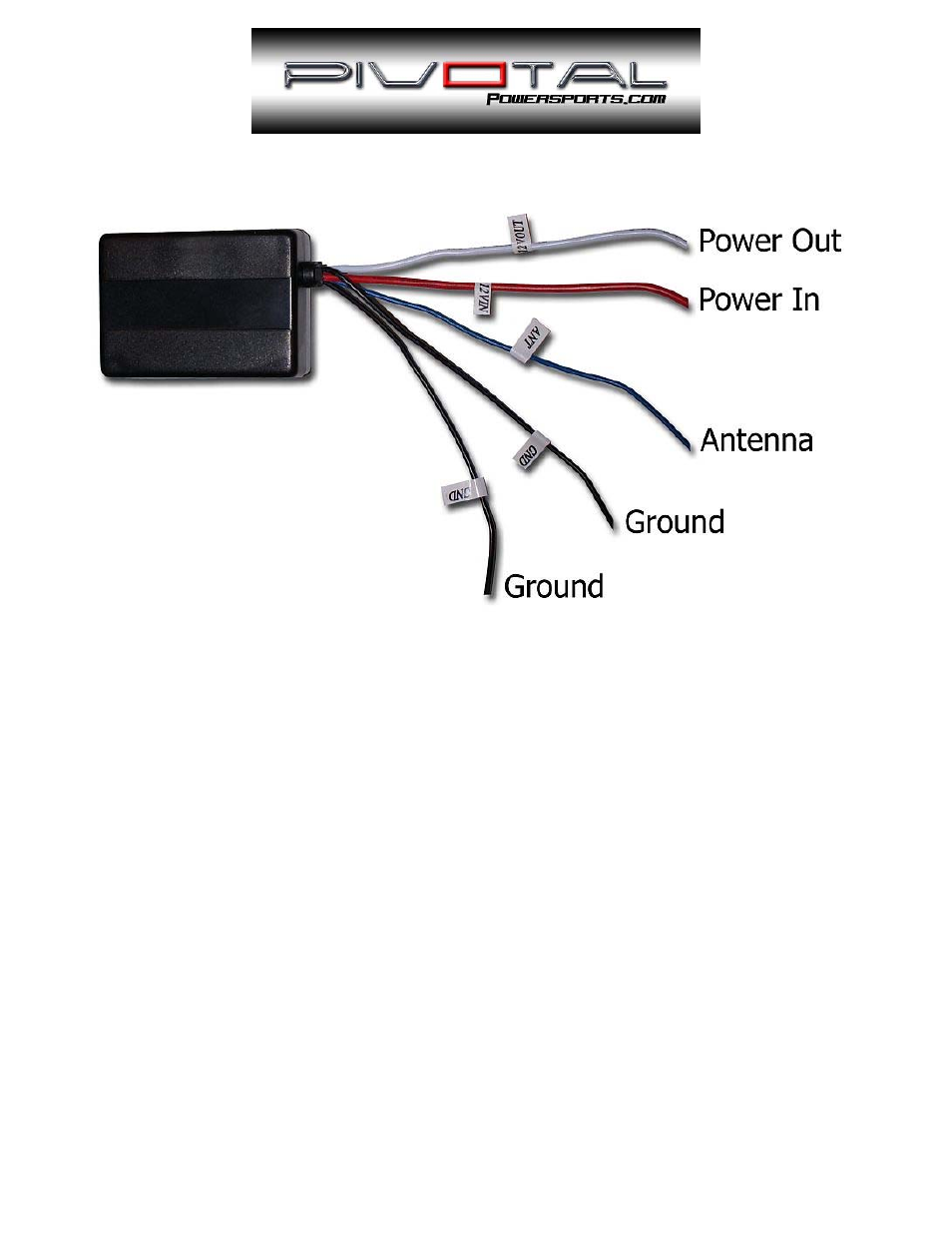 Pivotal Powersports Remote Control User Manual | 1 page