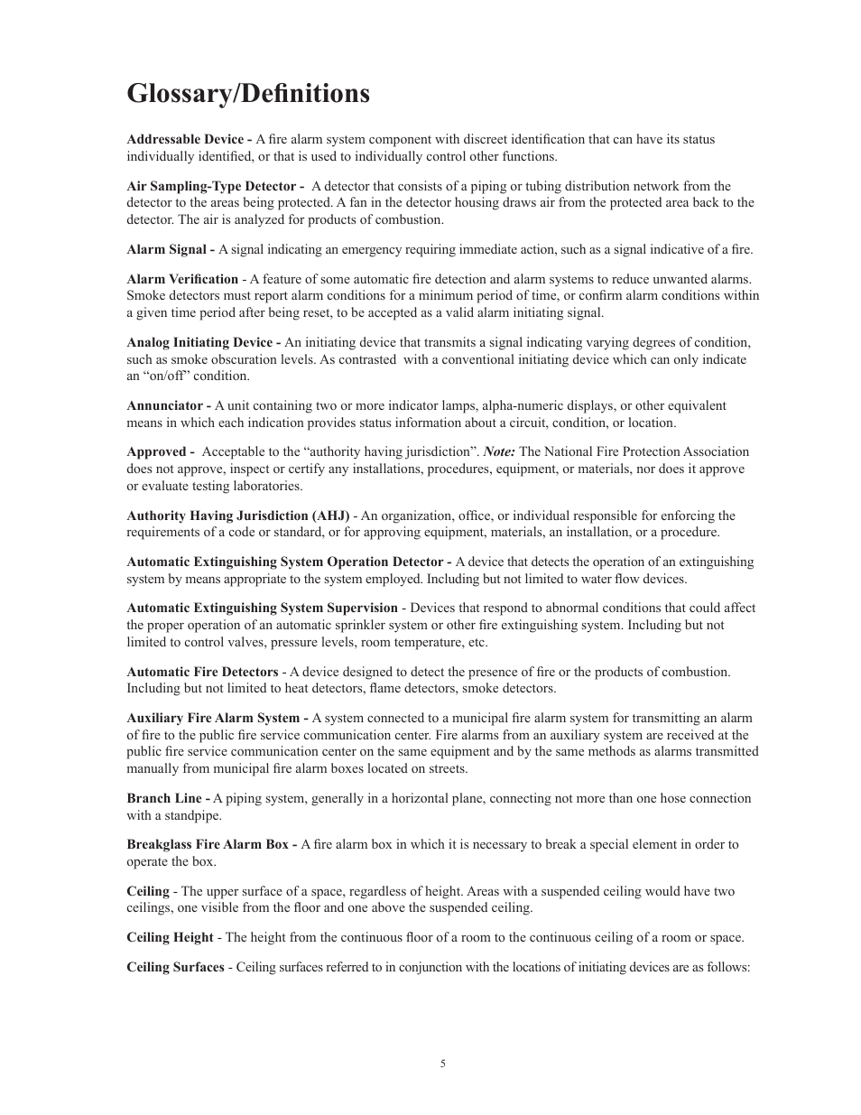 Glossary/definitions | Potter Releasing Systems User Manual | Page 5 / 108