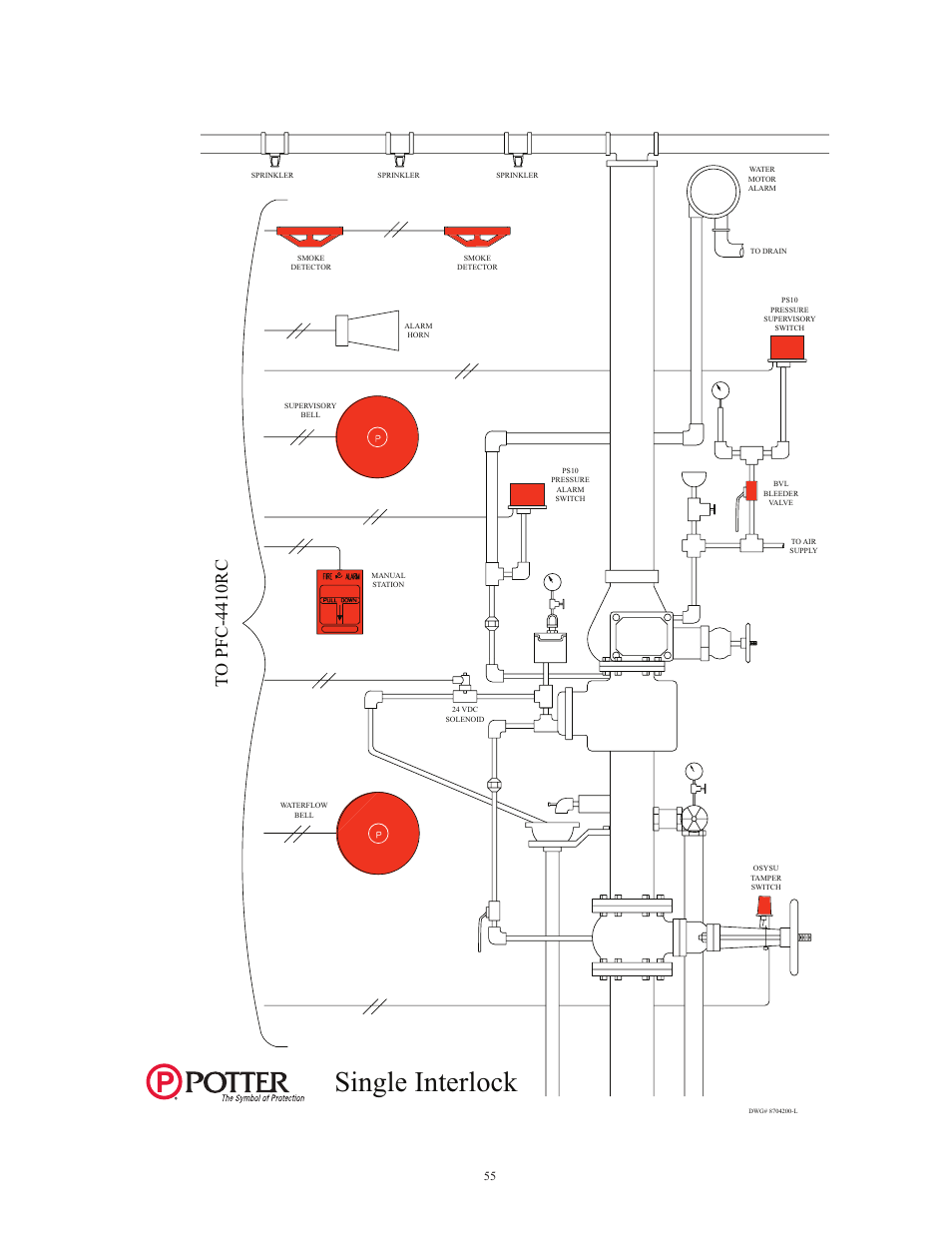 Single interlock | Potter Releasing Systems User Manual | Page 55 / 108