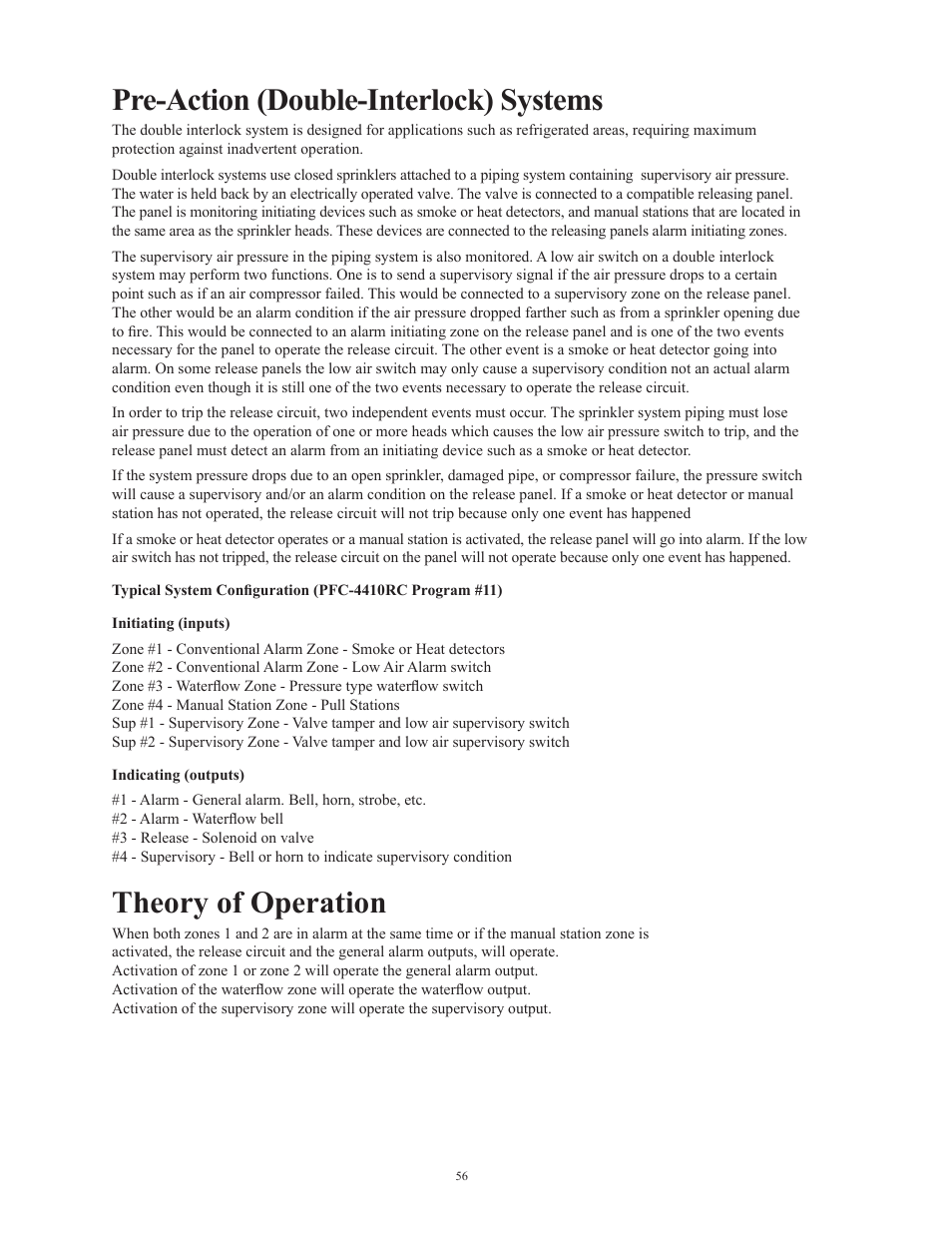 Pre-action (double-interlock) systems, Theory of operation | Potter Releasing Systems User Manual | Page 56 / 108