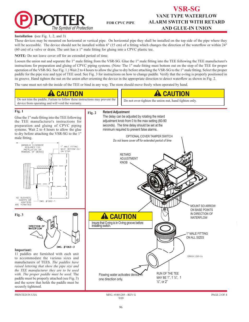 Vsr-sg | Potter Releasing Systems User Manual | Page 96 / 108