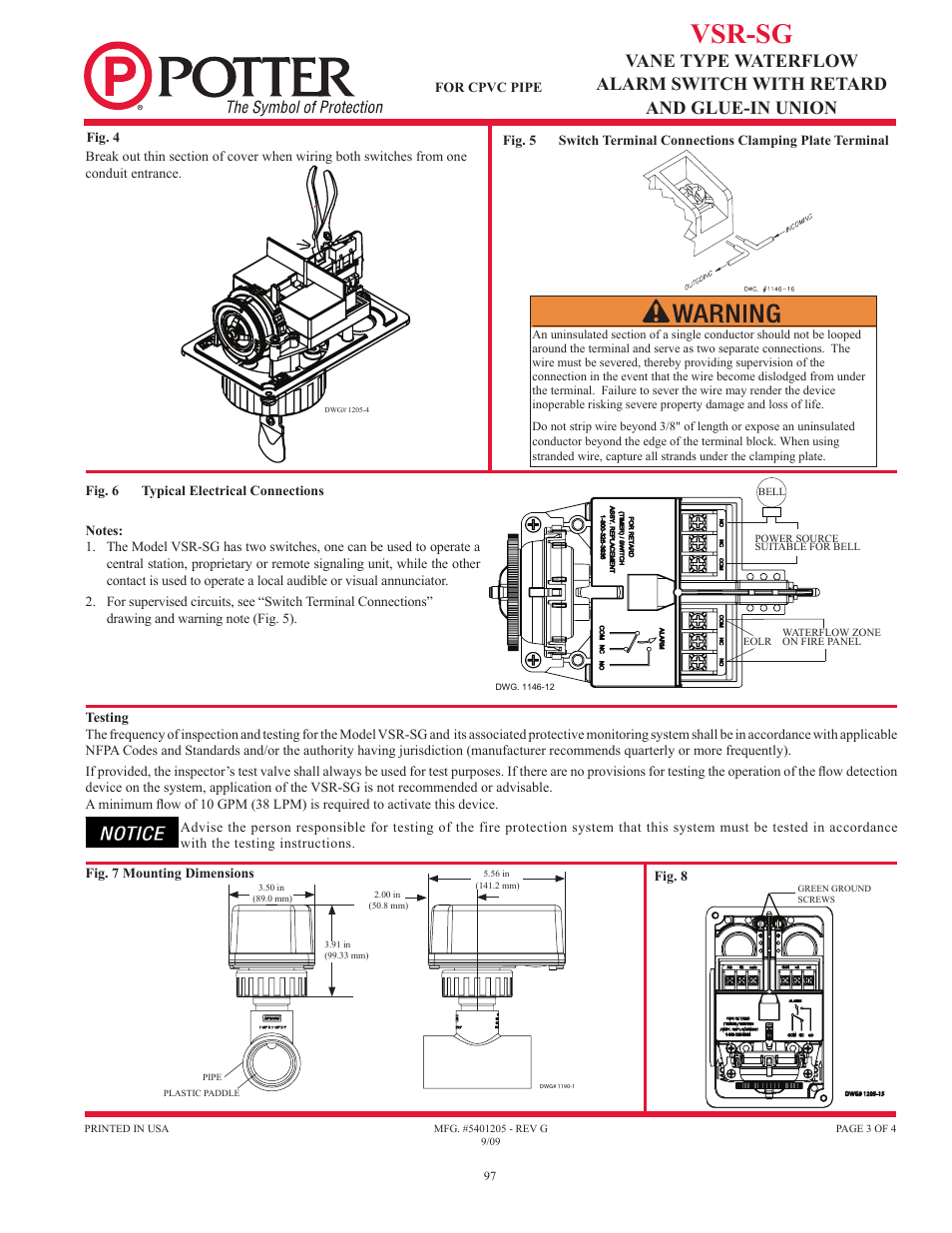 Vsr-sg | Potter Releasing Systems User Manual | Page 97 / 108