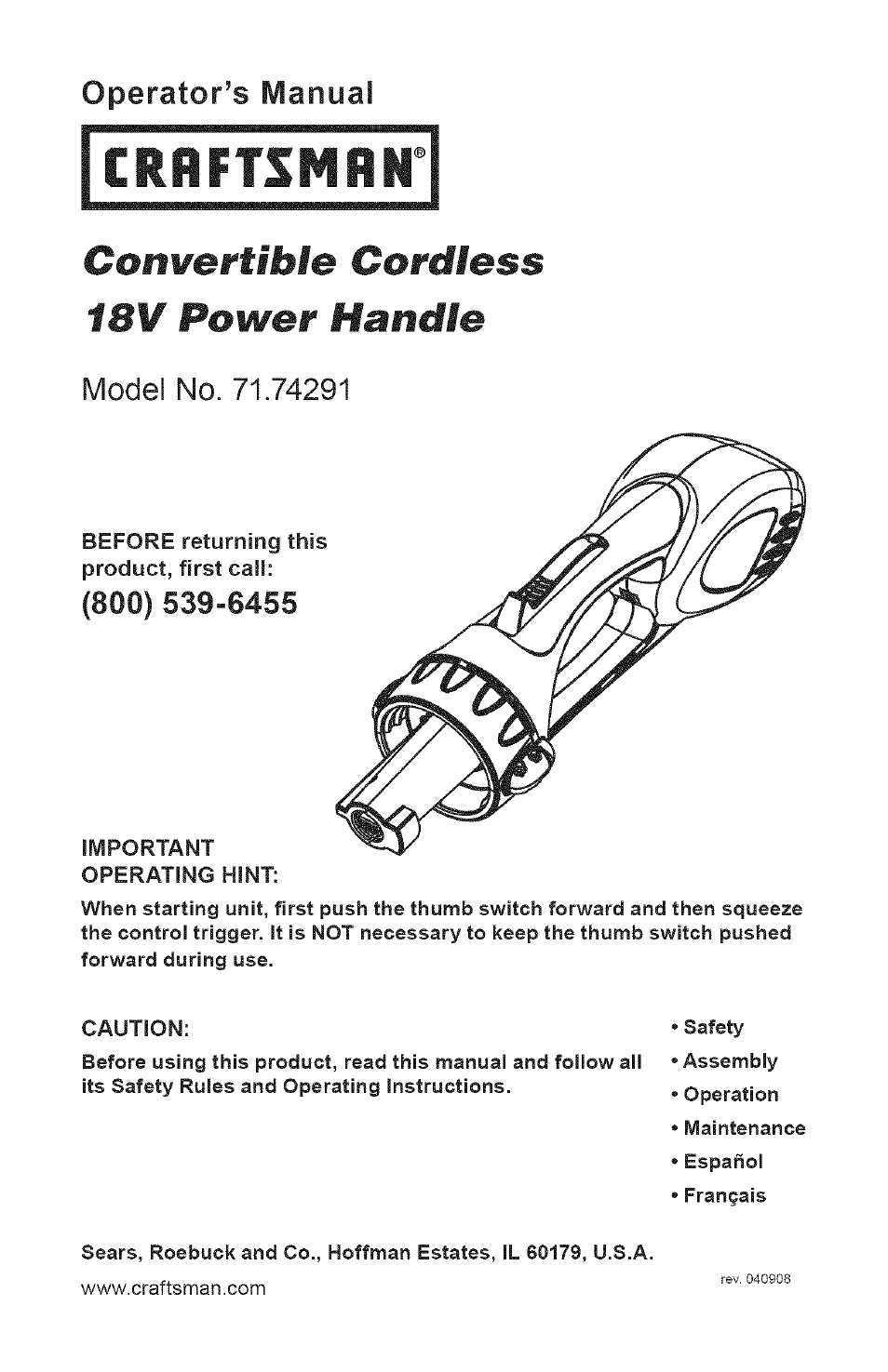 Craftsman 71.74291 User Manual | 28 pages