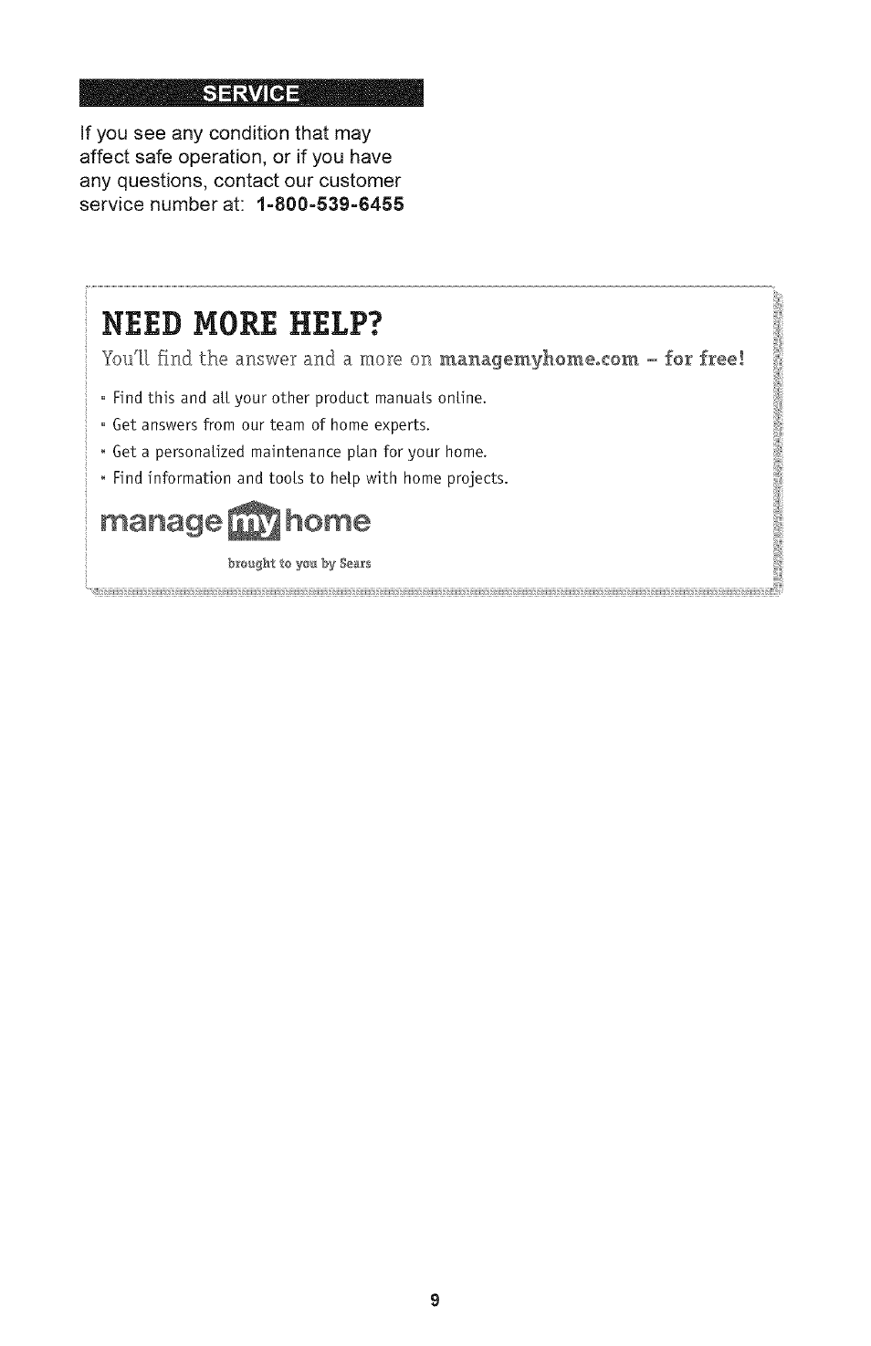 Need more help, Manage home | Craftsman 71.74291 User Manual | Page 9 / 28