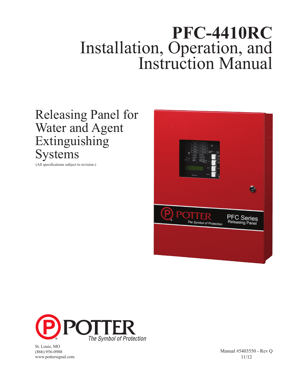 Potter PFC-4410RC User Manual | 99 pages