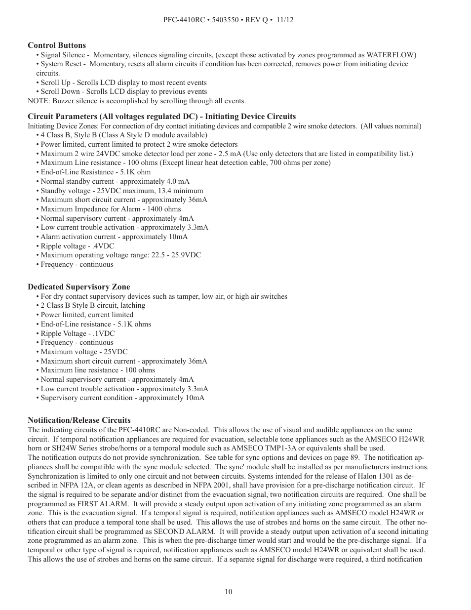 Potter PFC-4410RC User Manual | Page 10 / 99