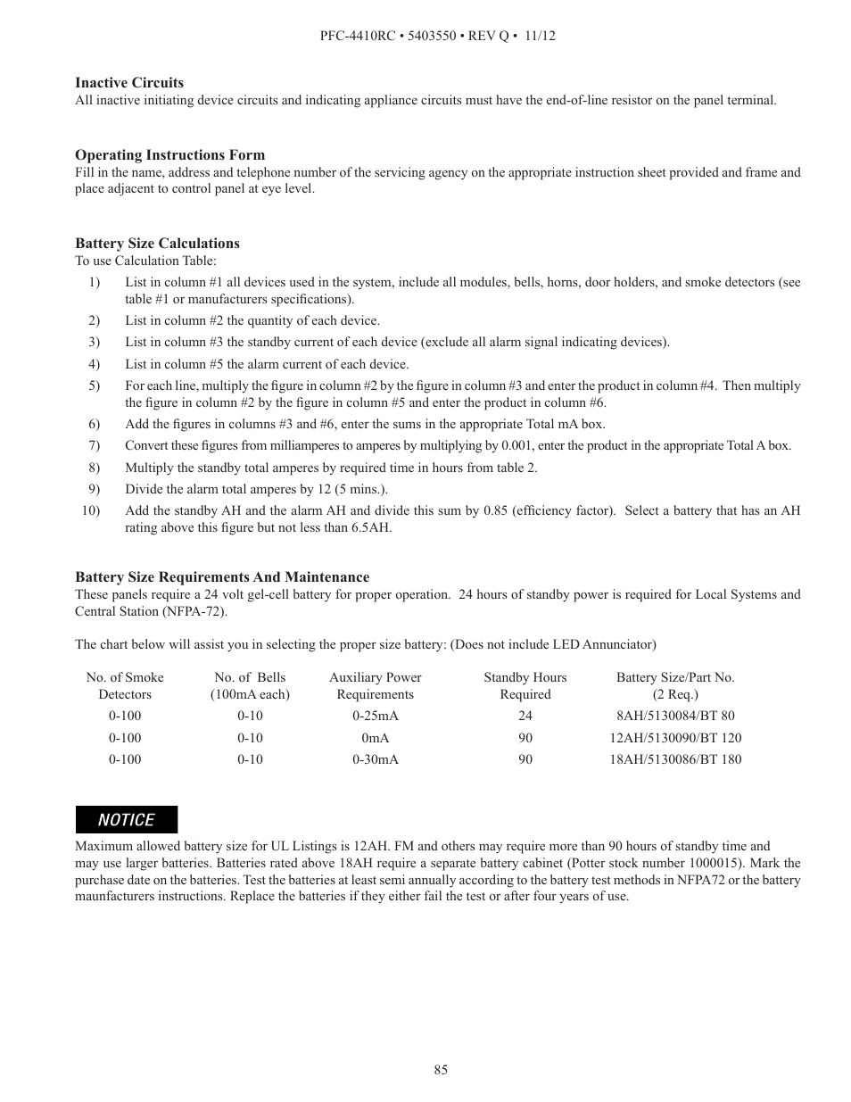 Potter PFC-4410RC User Manual | Page 85 / 99