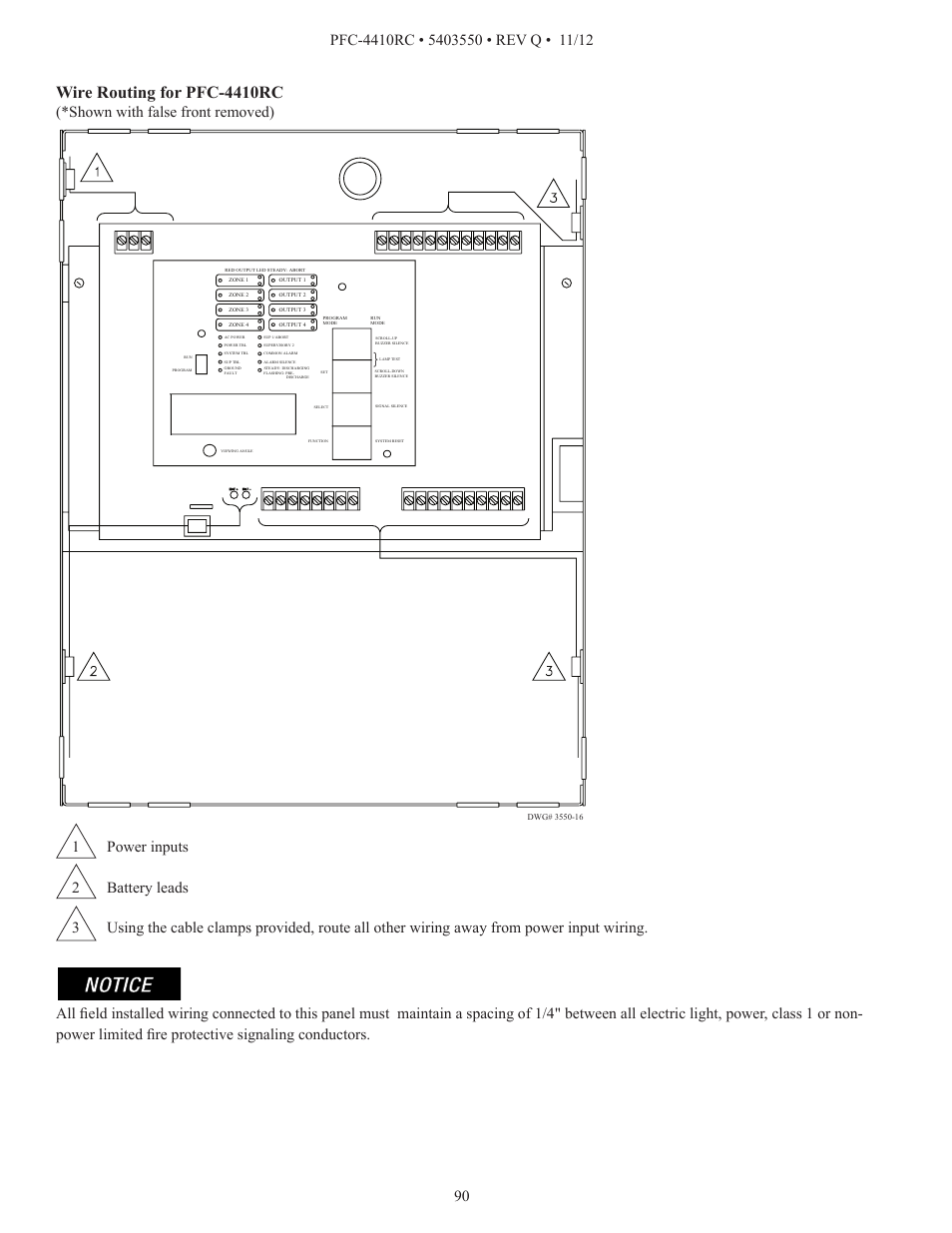 Wire routing for pfc-4410rc | Potter PFC-4410RC User Manual | Page 90 / 99