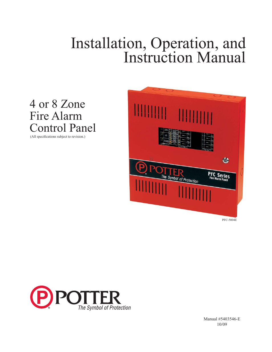 Potter PFC-5000 Series User Manual | 44 pages