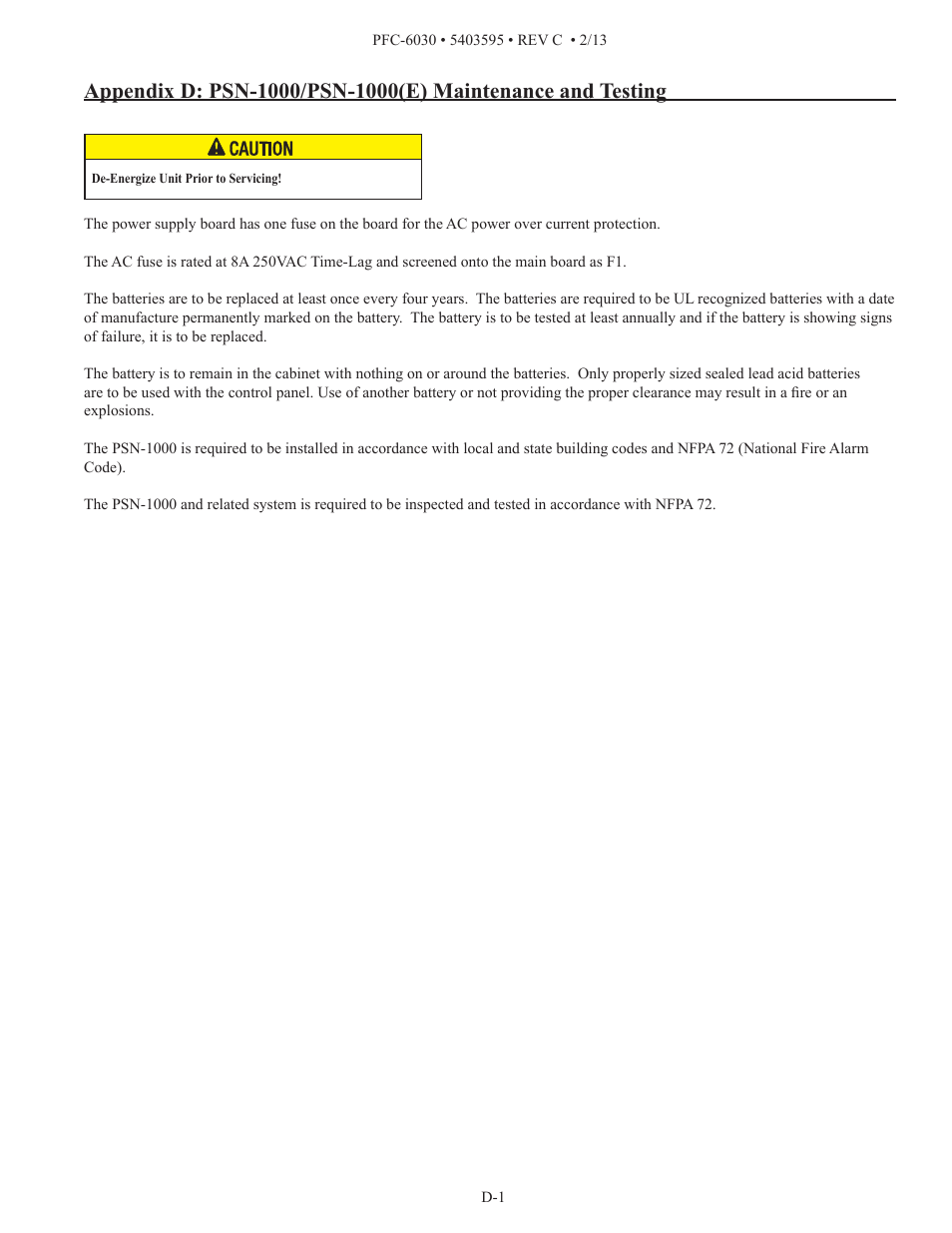 Potter PFC-6030 User Manual | Page 118 / 122