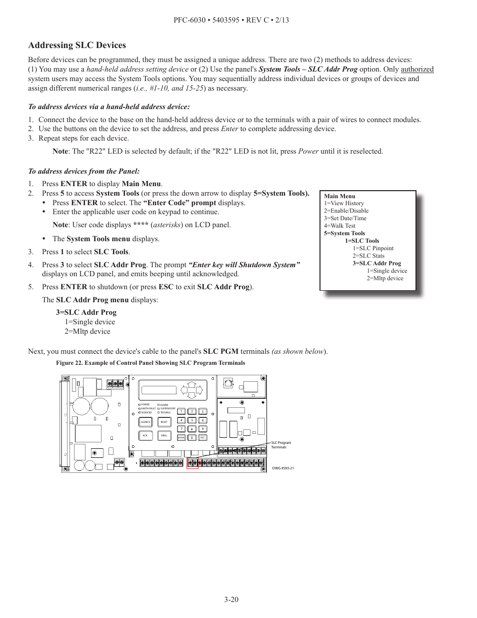 Addressing slc devices | Potter PFC-6030 User Manual | Page 26 / 122