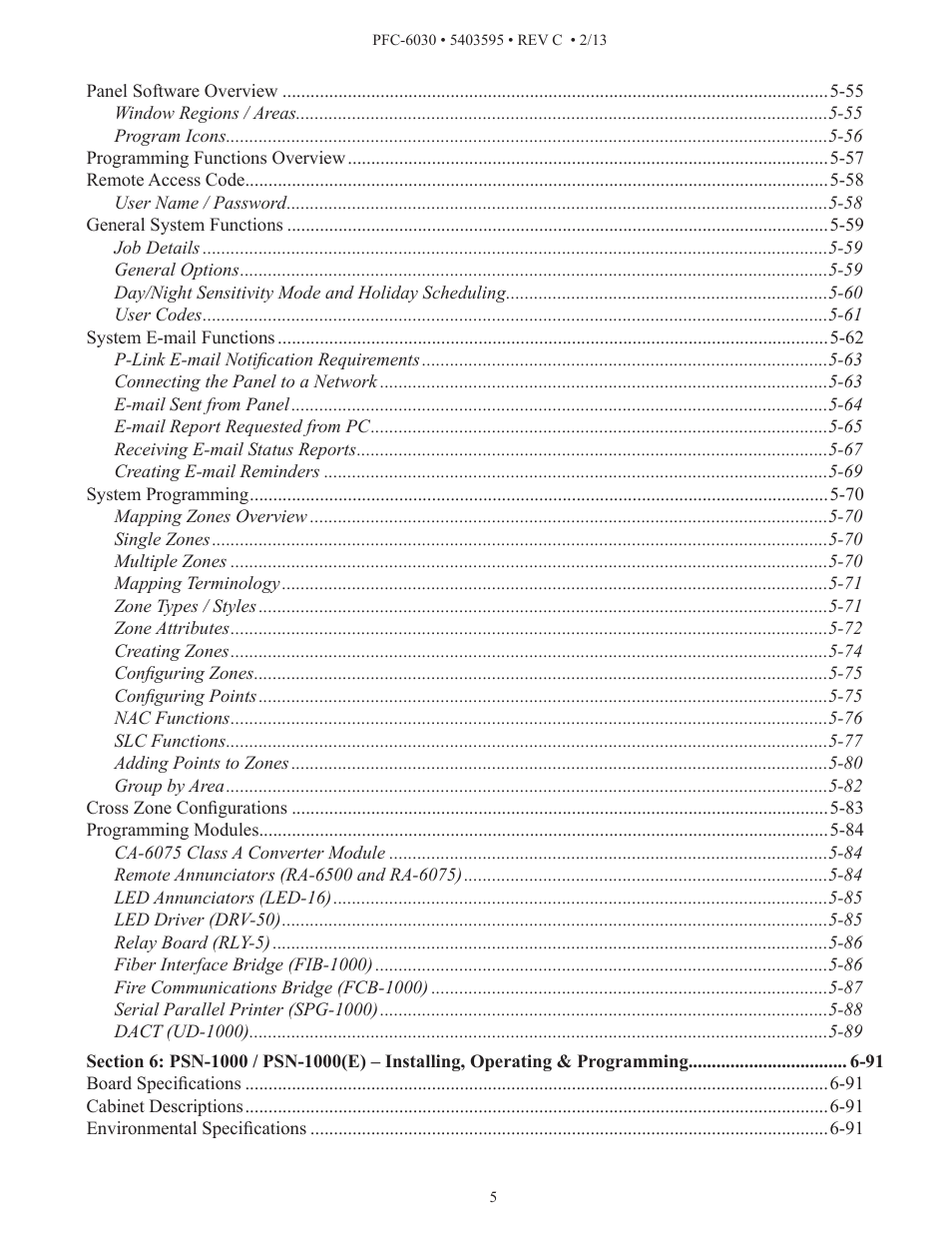Potter PFC-6030 User Manual | Page 5 / 122