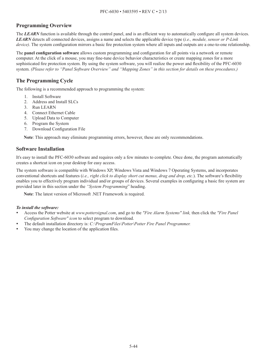 Potter PFC-6030 User Manual | Page 50 / 122