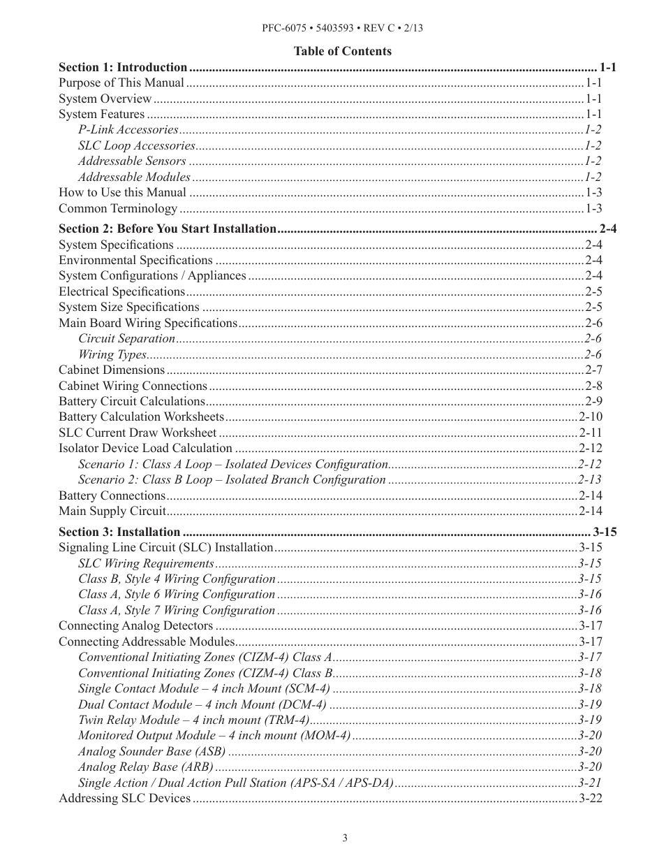 Potter PFC-6075 User Manual | Page 3 / 127