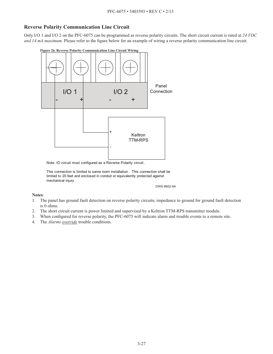 I/o 1 i/o 2 | Potter PFC-6075 User Manual | Page 33 / 127