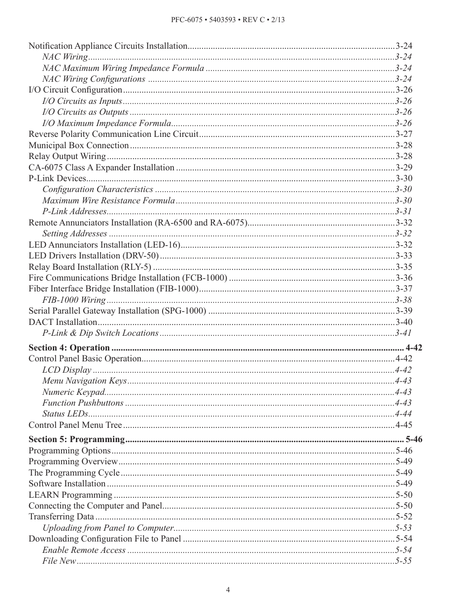 Potter PFC-6075 User Manual | Page 4 / 127