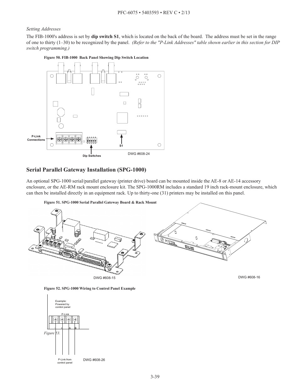 Serial parallel gateway installation (spg-1000) | Potter PFC-6075 User Manual | Page 45 / 127