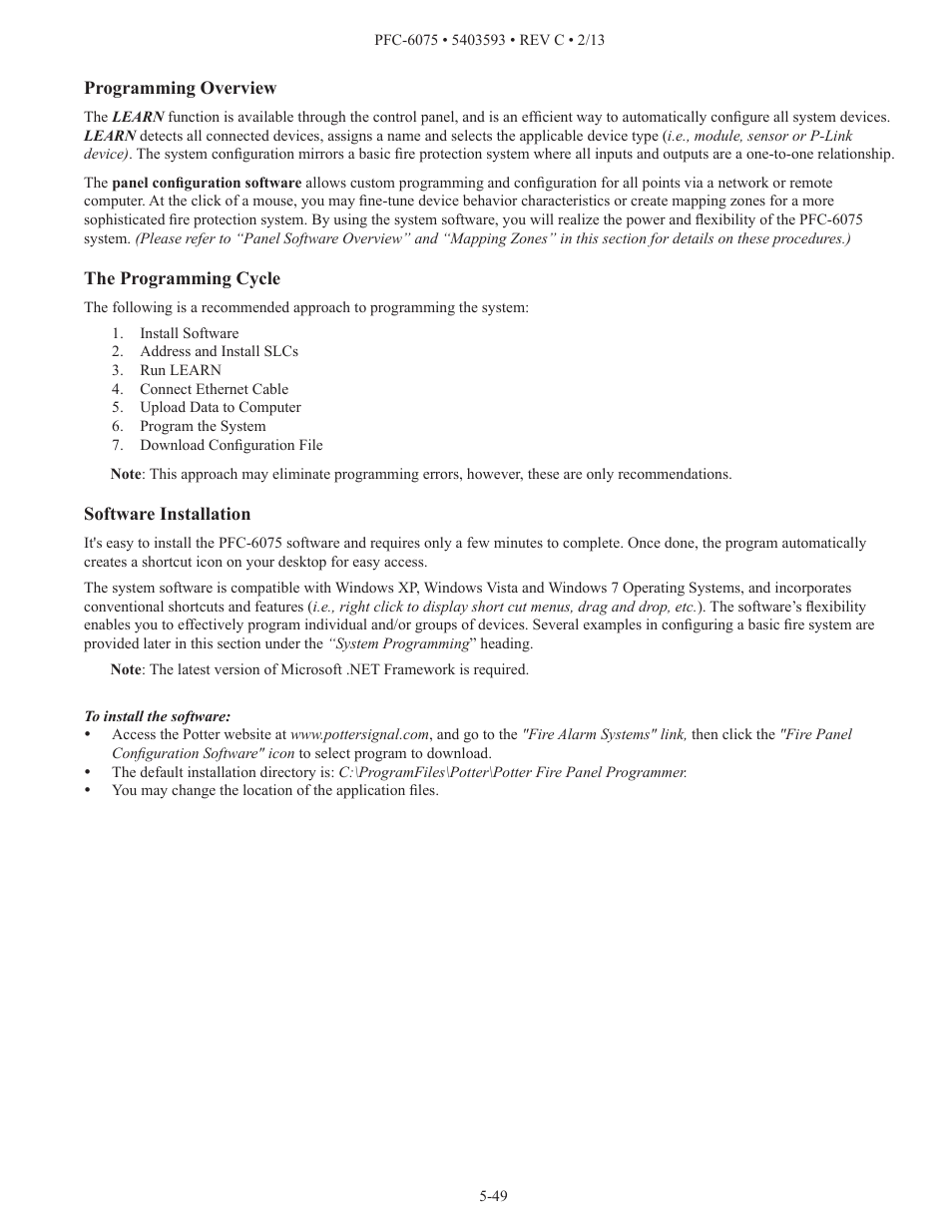 Potter PFC-6075 User Manual | Page 55 / 127