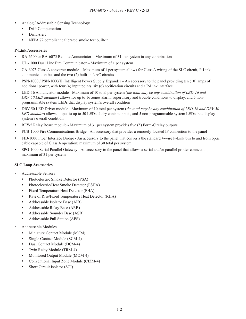 Potter PFC-6075 User Manual | Page 8 / 127