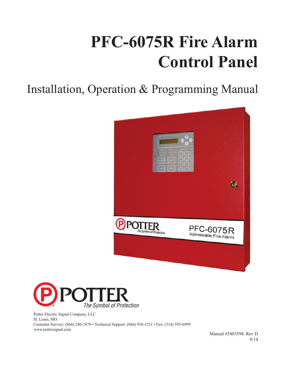 Potter PFC-6075R User Manual | 136 pages