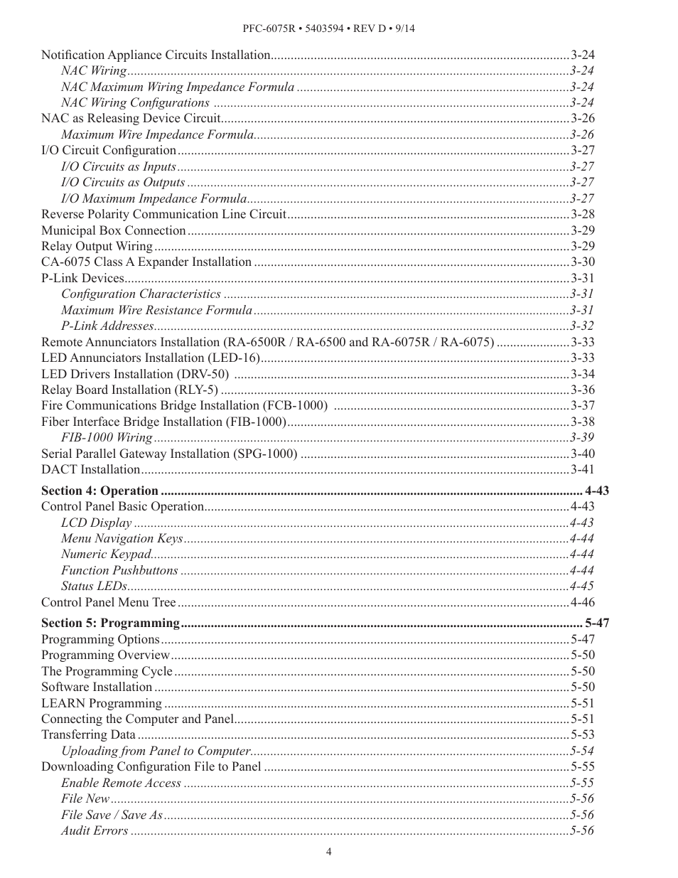 Potter PFC-6075R User Manual | Page 4 / 136