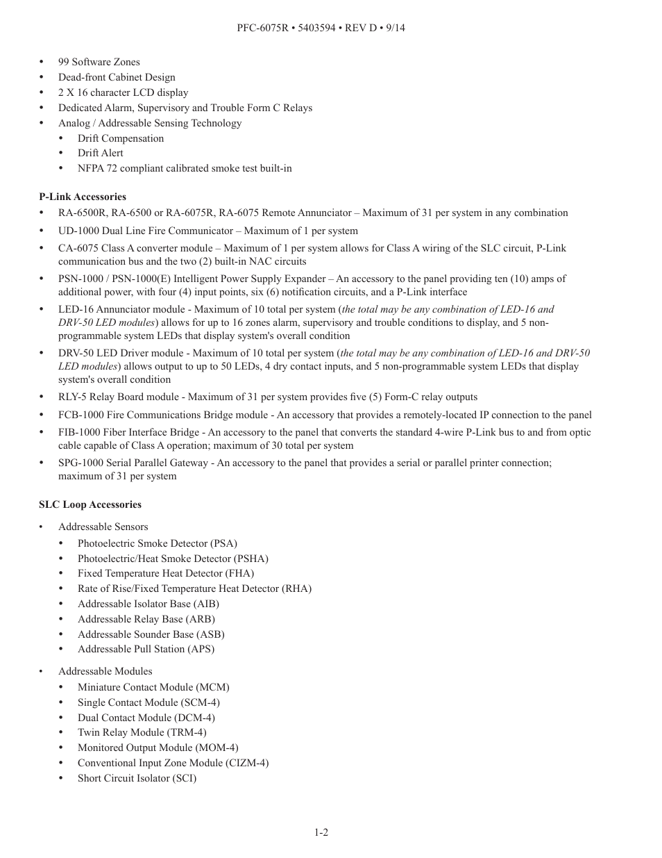 Potter PFC-6075R User Manual | Page 8 / 136