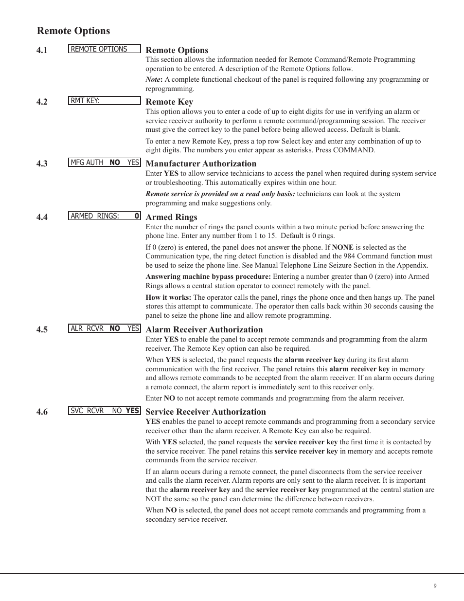 Remote options | Potter PFC-7501 User Manual | Page 13 / 26