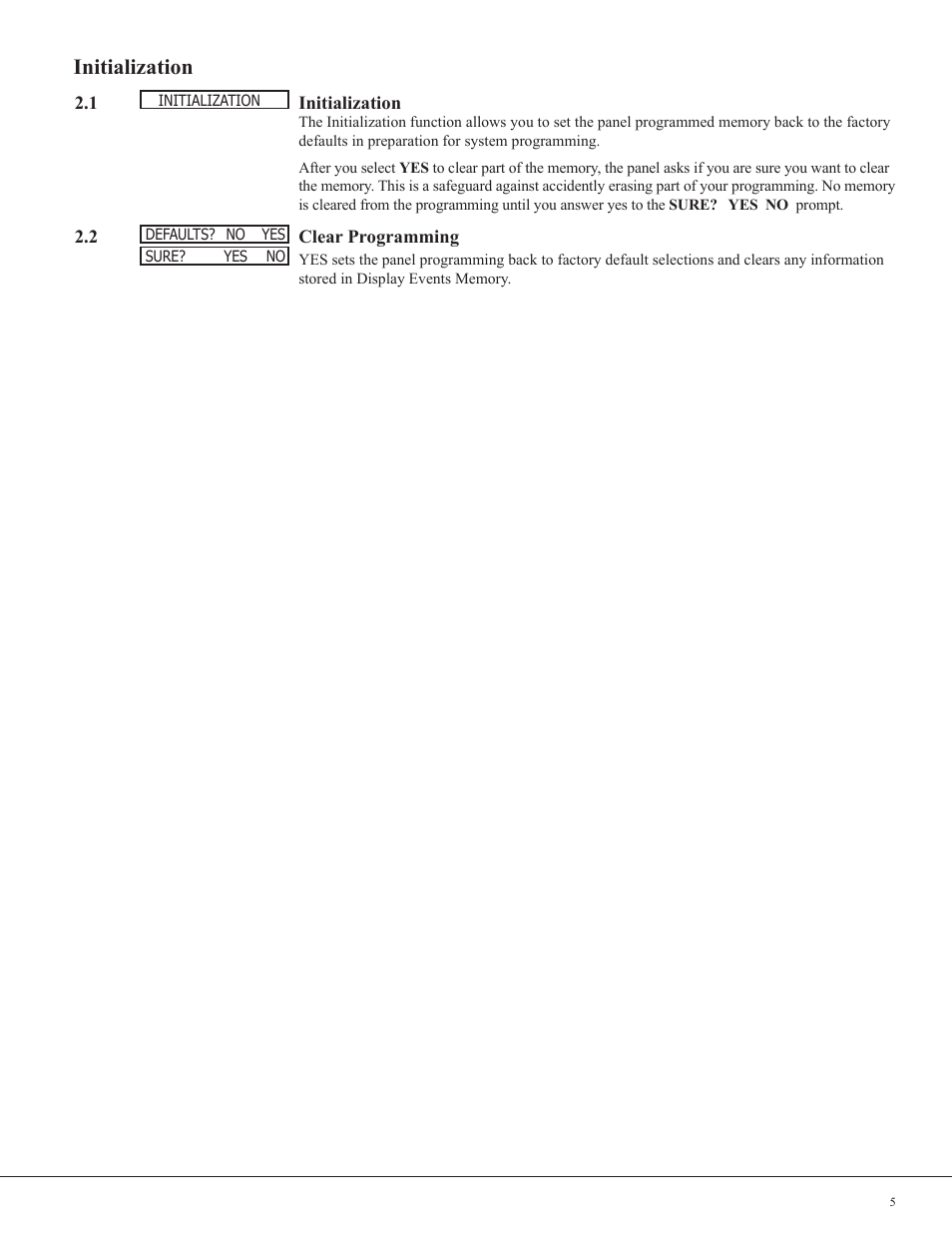 Initialization | Potter PFC-7501 User Manual | Page 9 / 26