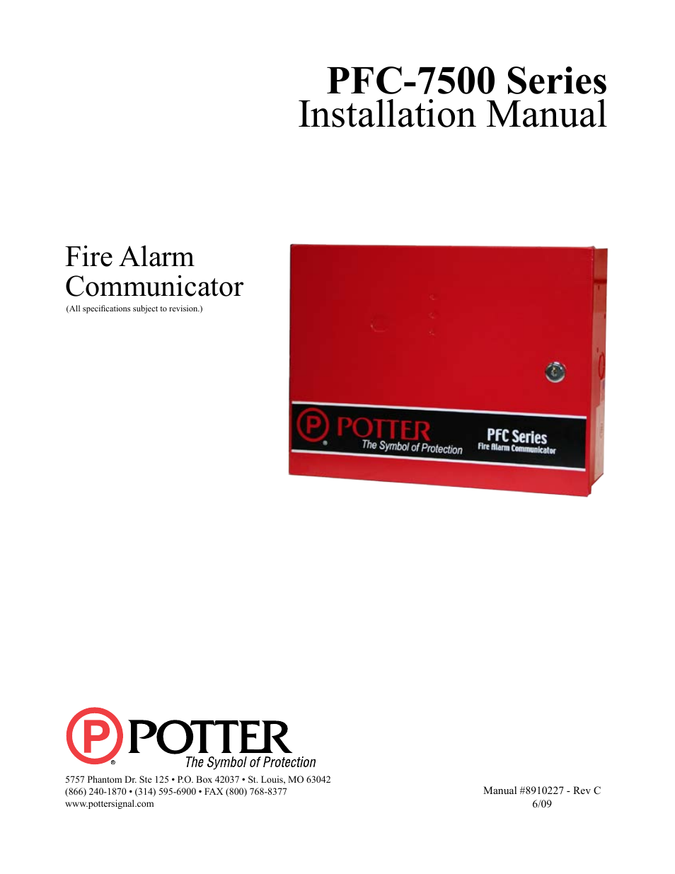 Potter PFC-7500 Series User Manual | 28 pages