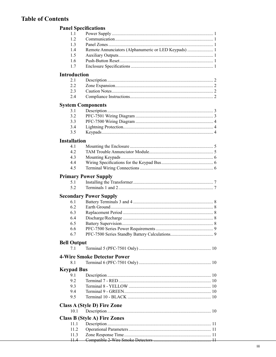 Potter PFC-7500 Series User Manual | Page 3 / 28