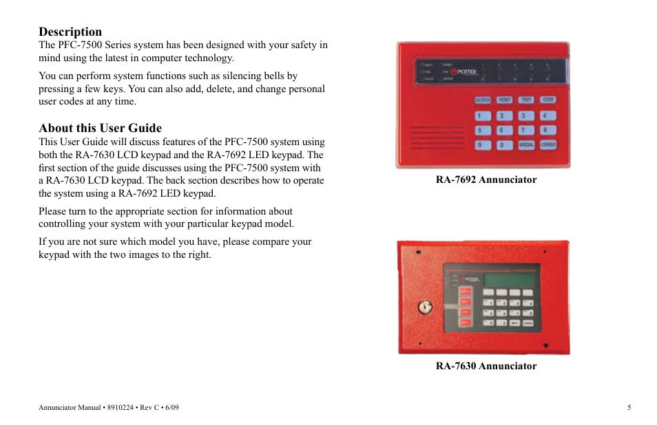 Potter RA-7692 User Manual | Page 5 / 16