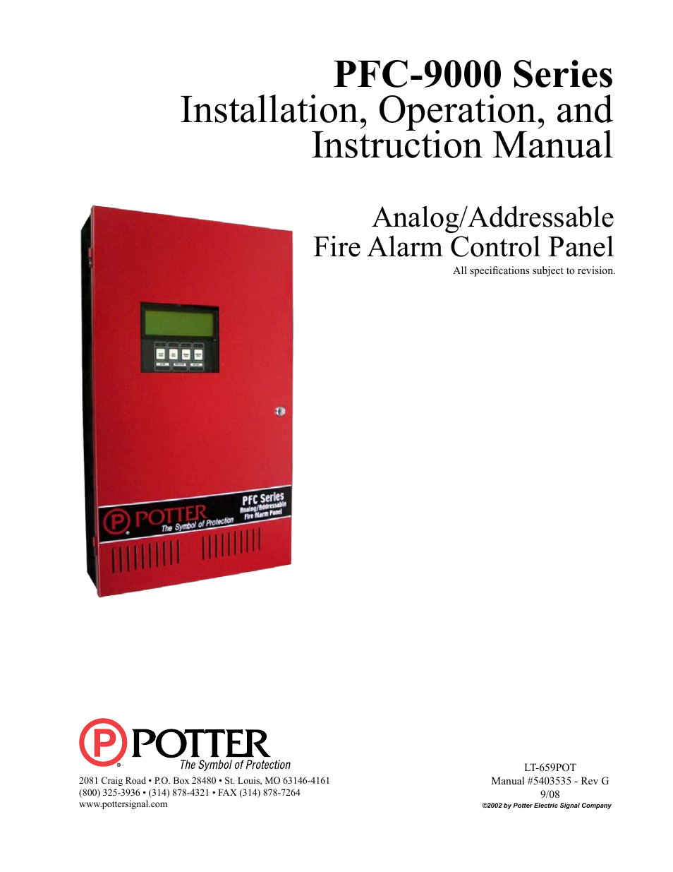 Potter PFC-9000 Series User Manual | 90 pages