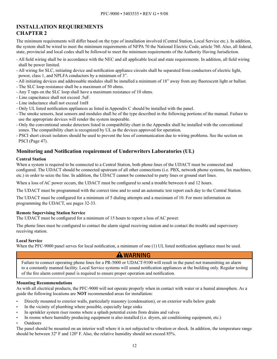 Potter PFC-9000 Series User Manual | Page 12 / 90