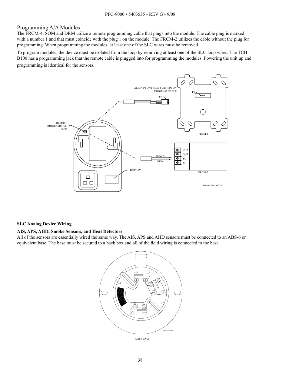 Programming a/a modules | Potter PFC-9000 Series User Manual | Page 38 / 90