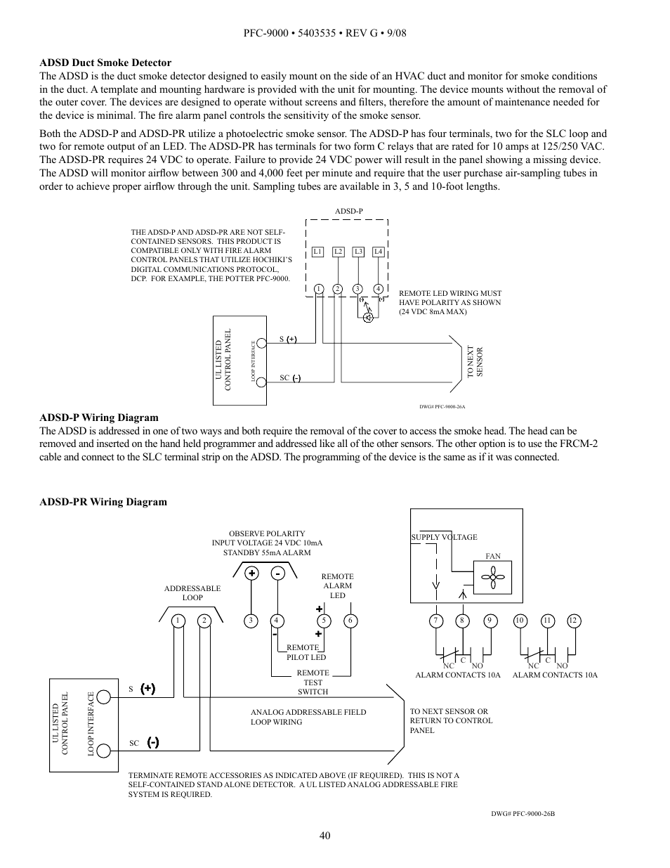 Potter PFC-9000 Series User Manual | Page 40 / 90