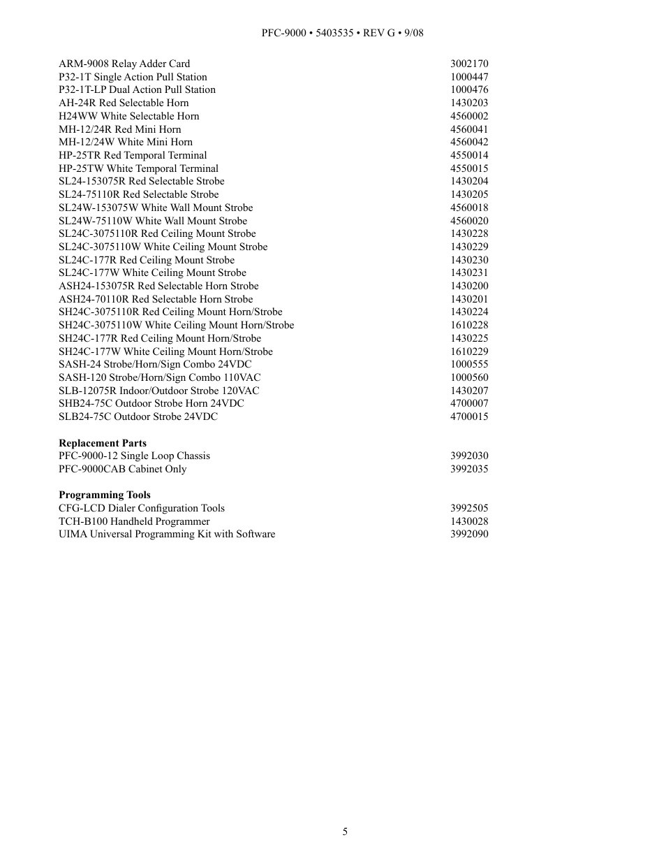 Potter PFC-9000 Series User Manual | Page 5 / 90