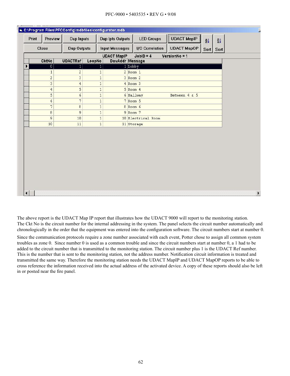 Potter PFC-9000 Series User Manual | Page 62 / 90